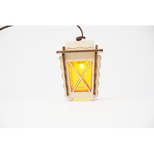 Lanterna in legno 3x3 H 4 cm luce...