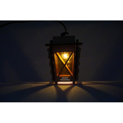 Lanterna in legno 3x3 H 4 cm luce...