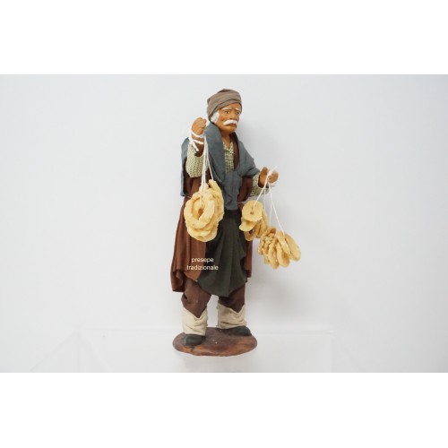 Uomo con taralli cm 15 terracotta e...