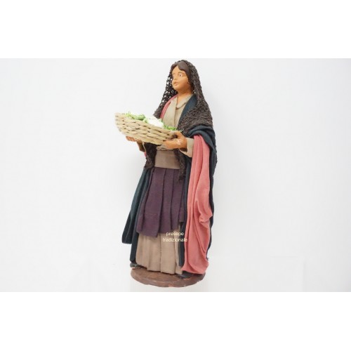 Donna con cesto di verdure cm 15...