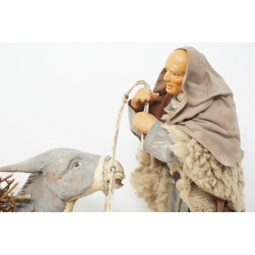 Pastore con asino cm 15 terracotta e...