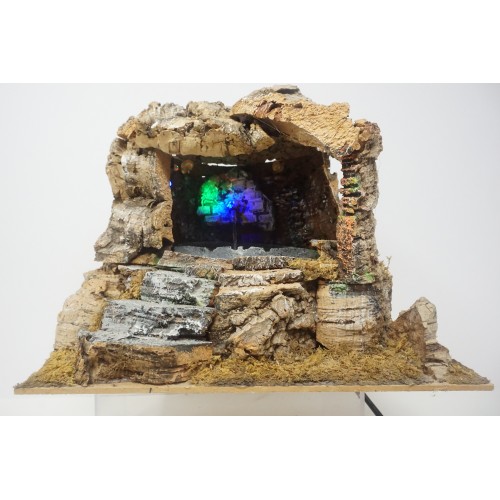 Fontana con led colorati presepe...