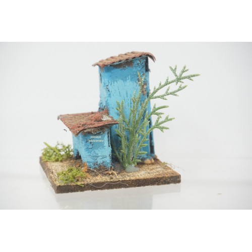Casa presepe napoletano in legno e...