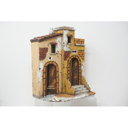 Casa presepe napoletano in legno e...
