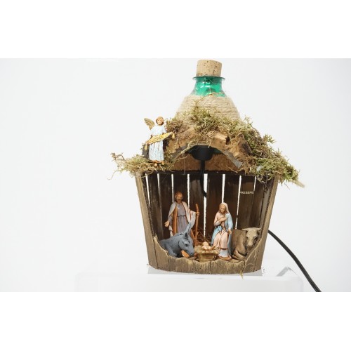 Presepe napoletano damigiana in legno...