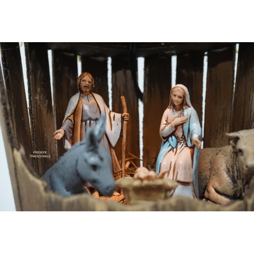 Presepe napoletano damigiana in legno...