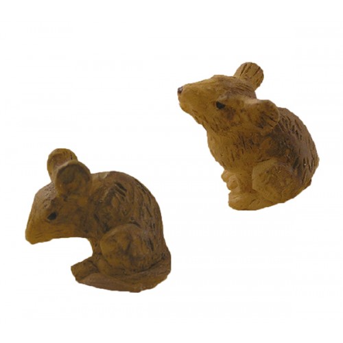 Topolini set 2 pz H 1,8 cm Resina