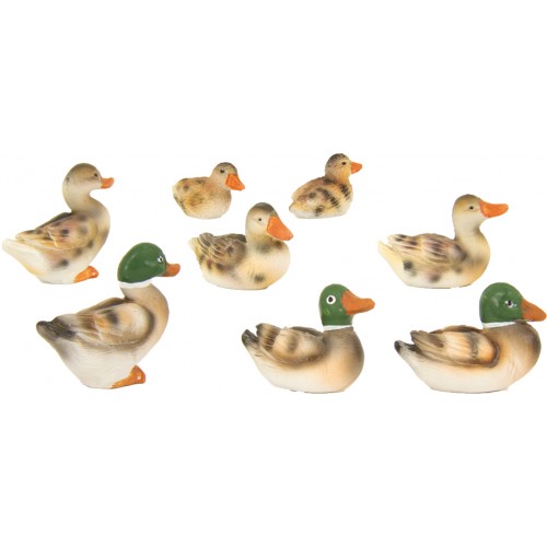 Anatre set 8 pz H 3 cm Resina
