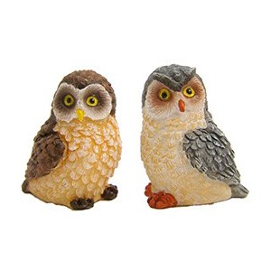 Gufi set 2 pz H 2,3 cm Resina