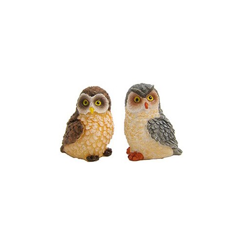 Gufi set 2 pz H 2,3 cm Resina