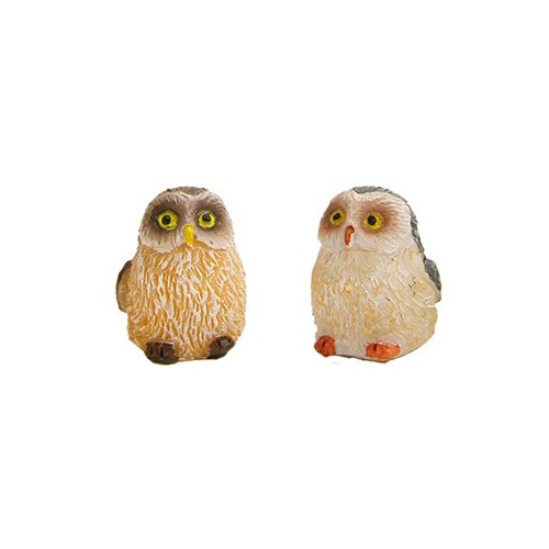 Gufi set 2 pz H 1,9 cm Resina