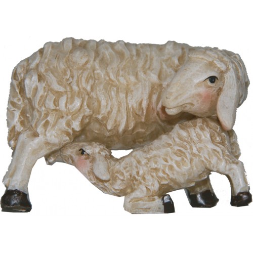 Pecora e agnello in resina h 3,1 cm