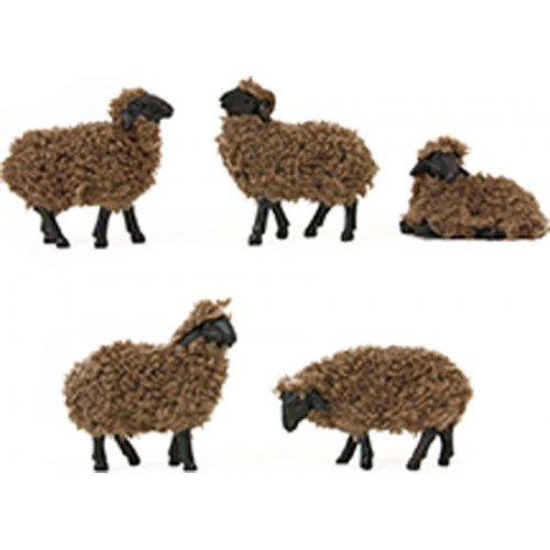 Pecora nera con Lana  set 5 pz H 6,5...