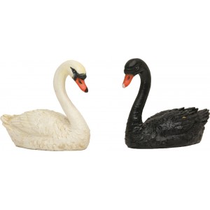 Cigni set da 2 H 4,5 cm Resina