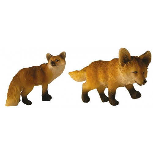 Volpi set da due H 3,5 cm  Resina