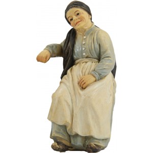 Donna anziana seduta H 8 cm...