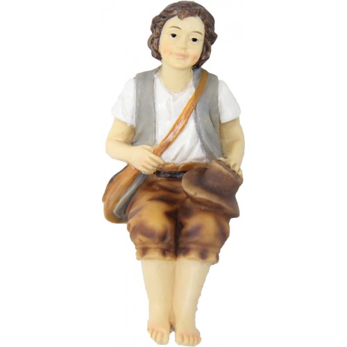 Pastorello seduto h 6 cm Resina