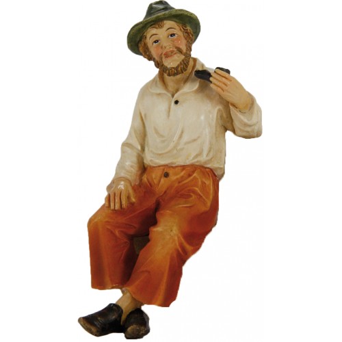 Uomo con la pipa h cm 8 Resina