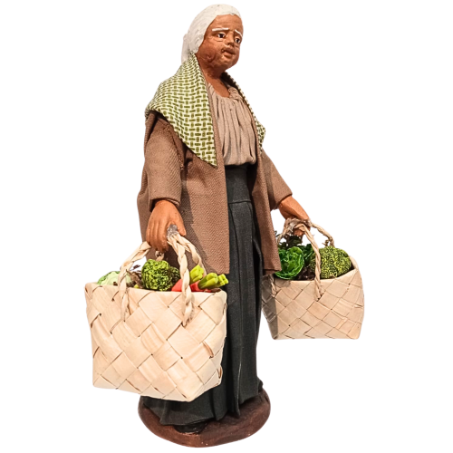 Donna con borse spesa cm 15...