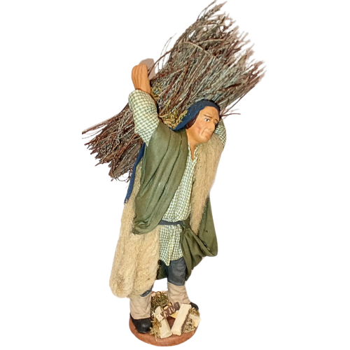 Uomo con fascio legna cm 15...