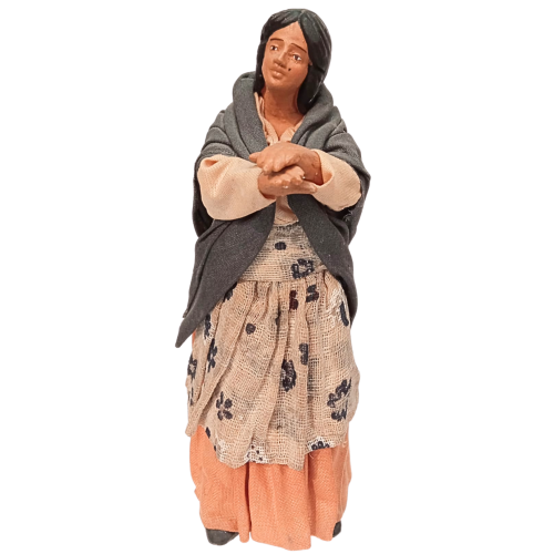 Donna affacciata cm 15 terracotta e...