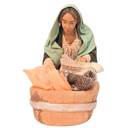 Lavandaia cm 14 terracotta e tessuto