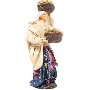 Donna con cesti di uova cm...
