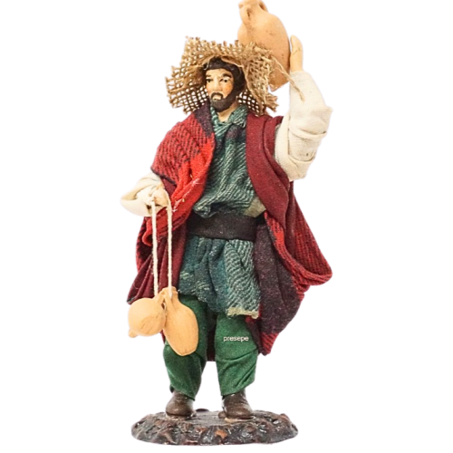 Uomo con brocche cm 13 terracotta e...