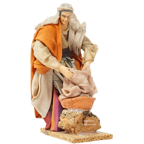 Lavandaia cm 13 terracotta e tessuto