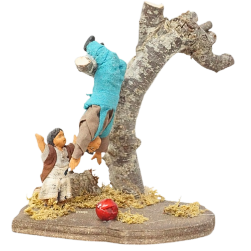 Scena bambini cm 13 terracotta e tessuto