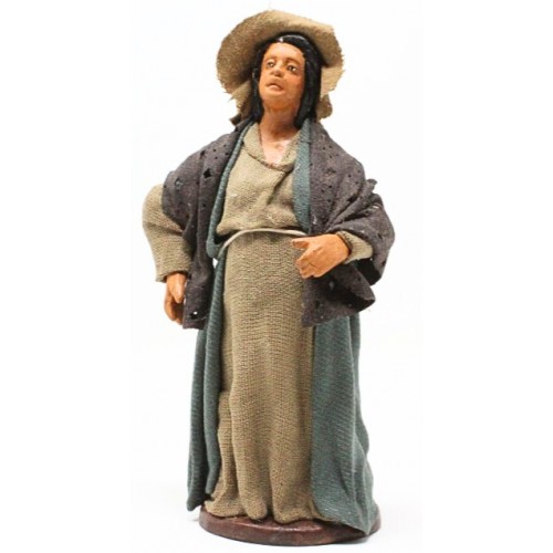 Donna incinta 13 cm terracotta e tessuto