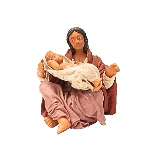 Donna seduta con bambino cm 12...