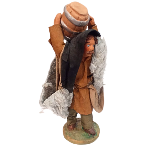 Uomo con botte cm 12 terracotta e...