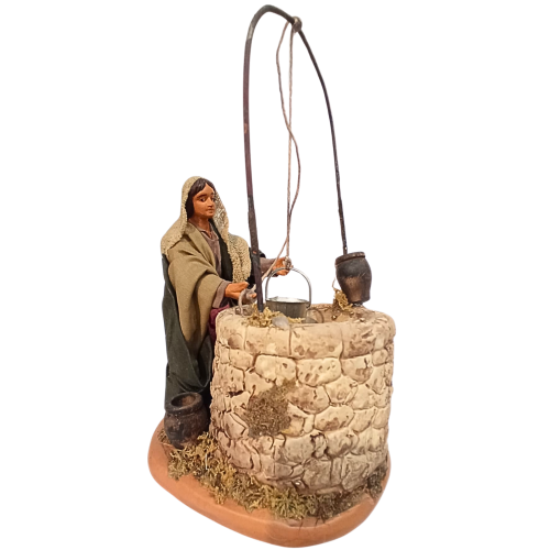 Donna al pozzo cm 13 terracotta e...