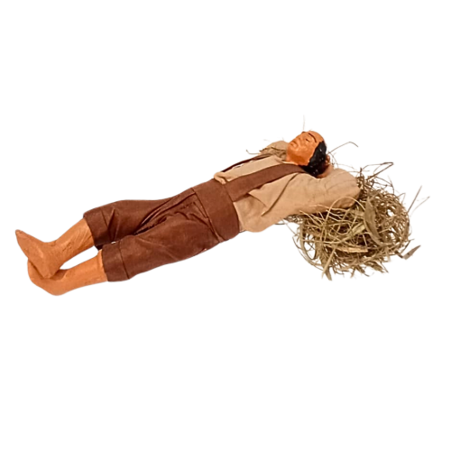 Dormiente su fieno cm 13 terracotta e...