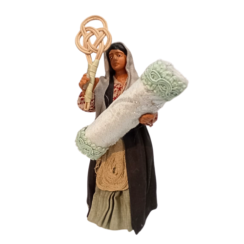 Donna con battipanni cm 13 terracotta...