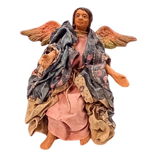 Angelo per 13 cm terracotta e tessuto