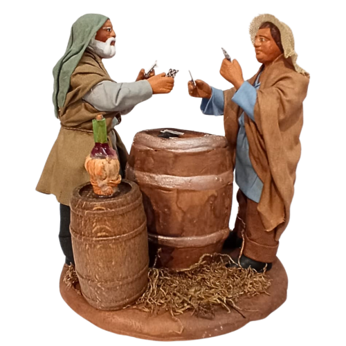 Giocatori di carte cm 13 terracotta e...