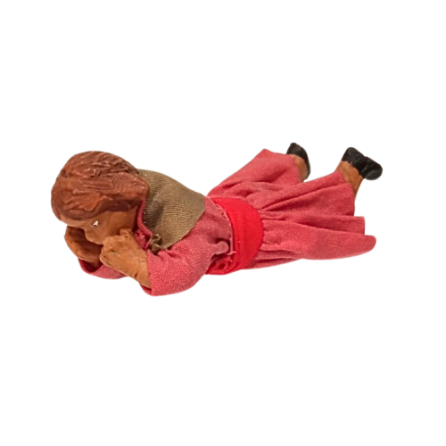 Bambina sdraiata cm 13 terracotta e...