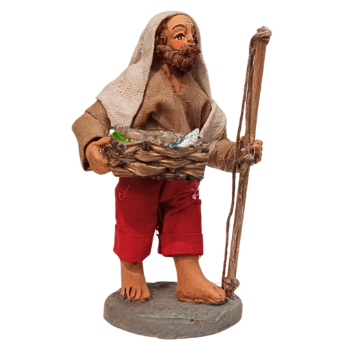 Pescatore con canna cm 10 terracotta...