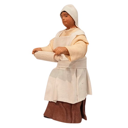 Donna con mattarello cm 10 terracotta...