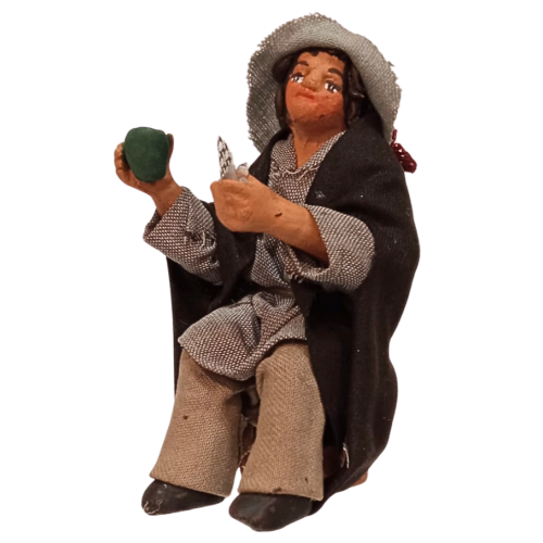 Giocatore di carte con bicchiere cm...