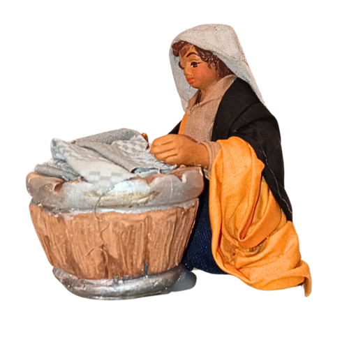 Lavandaia cm 10 terracotta e tessuto
