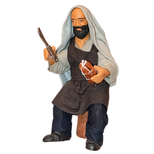 Uomo al tavolo che mangia cm 10...