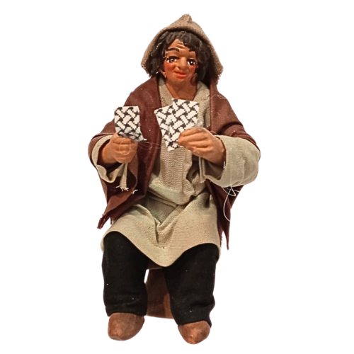 Giocatore di carte  cm 10 terracotta...