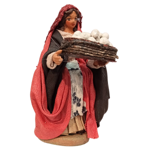 Donna con cesto di uova cm...