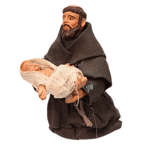 Frate in ginocchio con bambino cm 10...