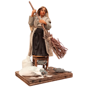 Scena donna su sgabello con...