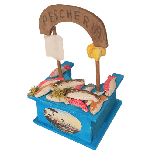 Banco pesce cm 6X6X10 Personaggio cm 8