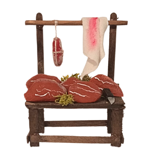 Banco carne cm 6x3.5x8 Personaggio cm 6